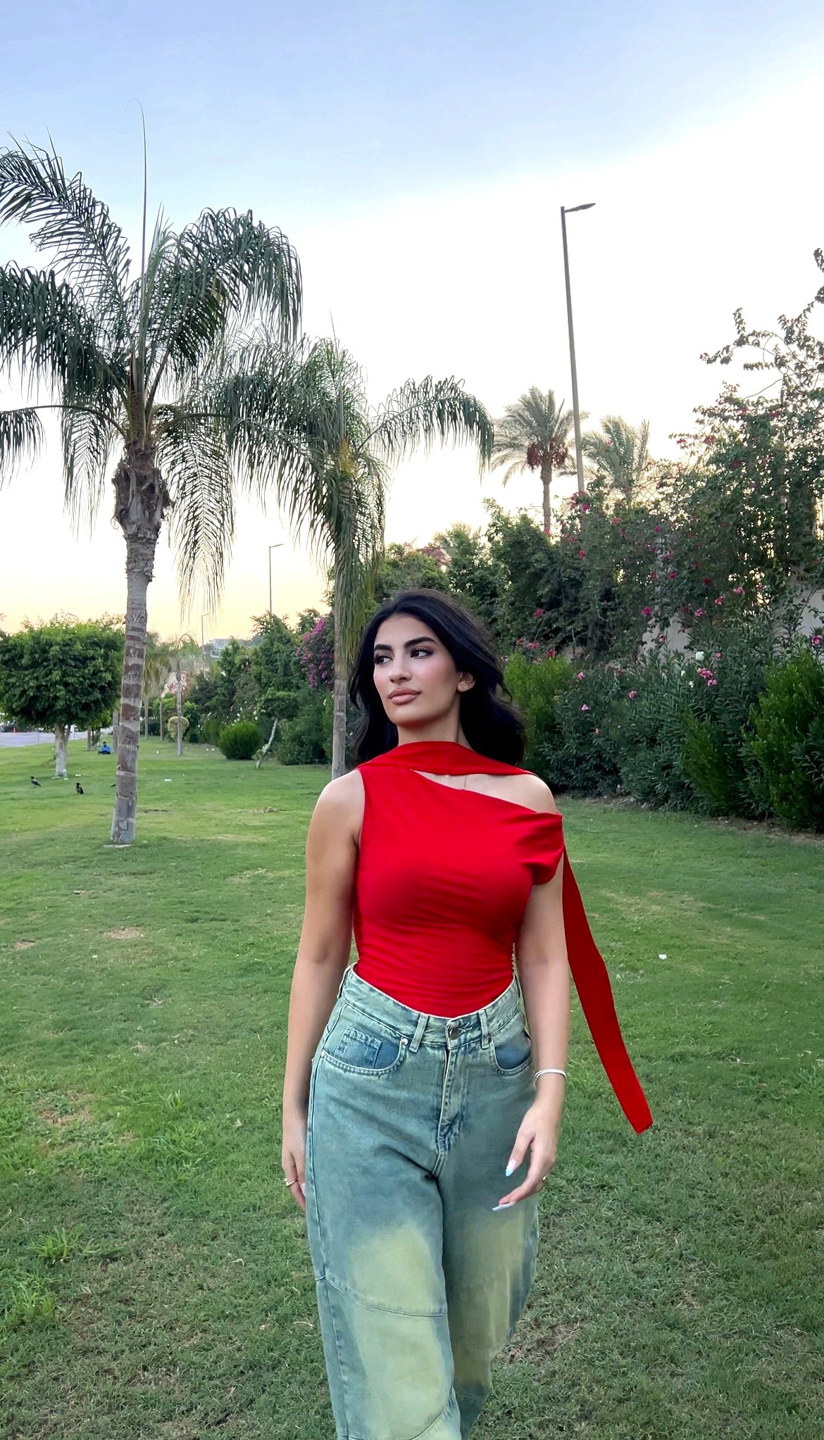 Red Asymmetrical Top