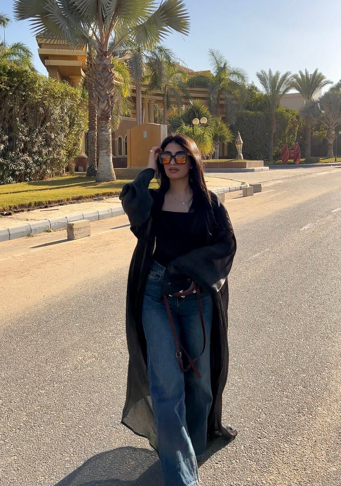 Midnight Black- Shimmer kaftan