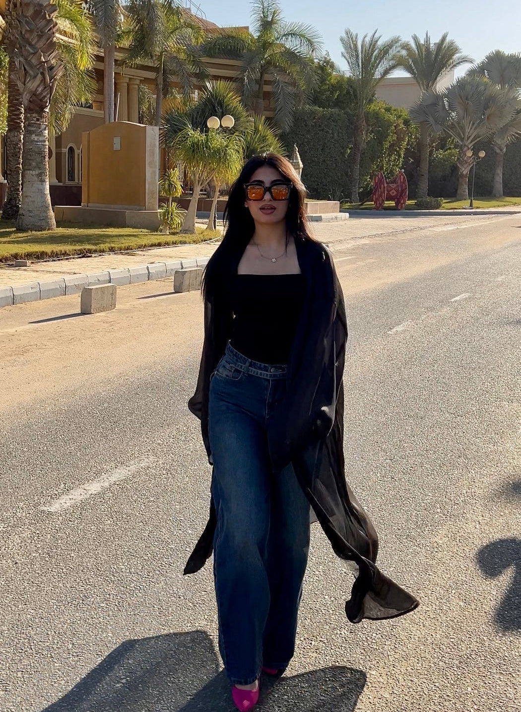 Midnight Black- Shimmer kaftan