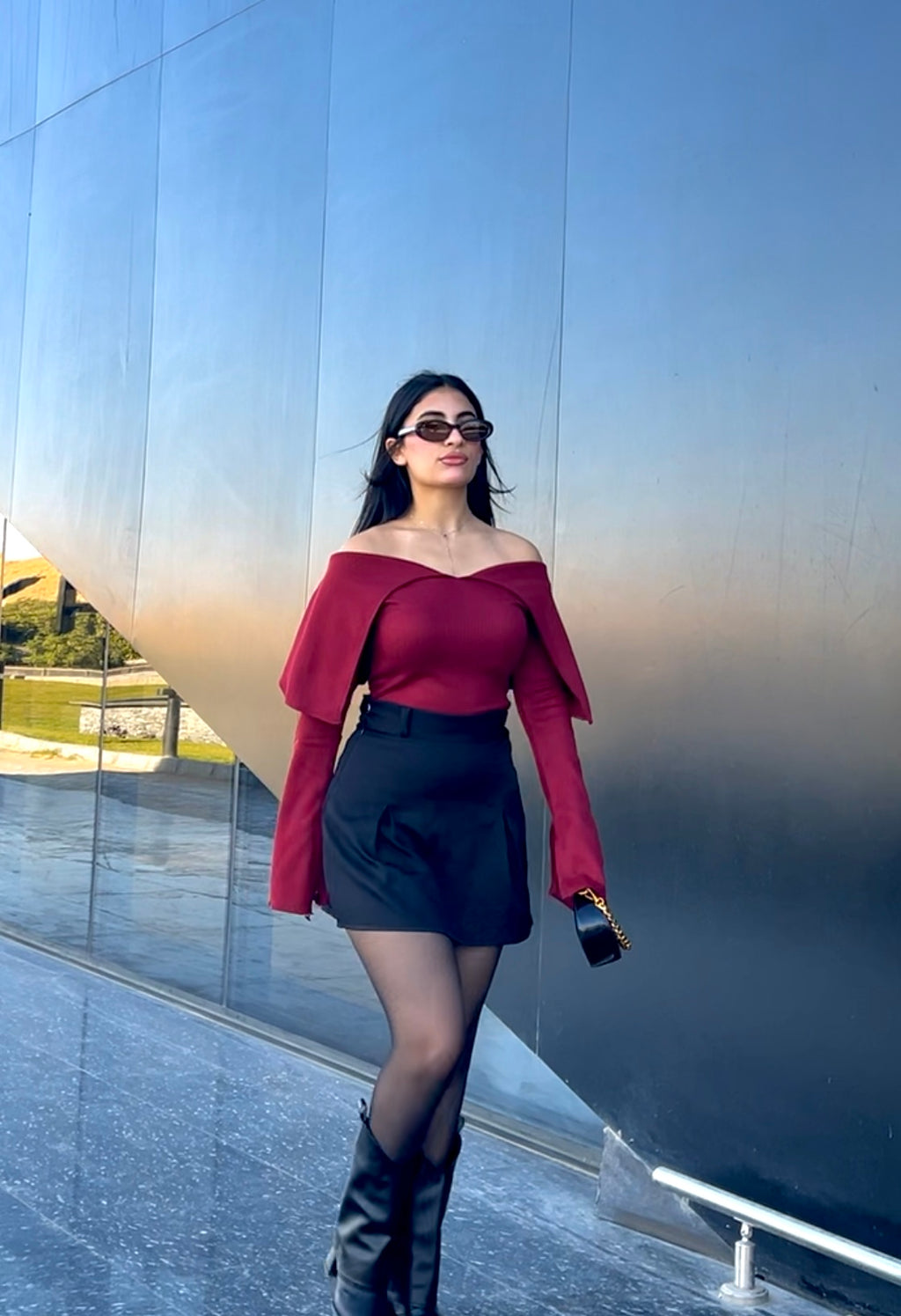 Kint Collar Top – Burgundy