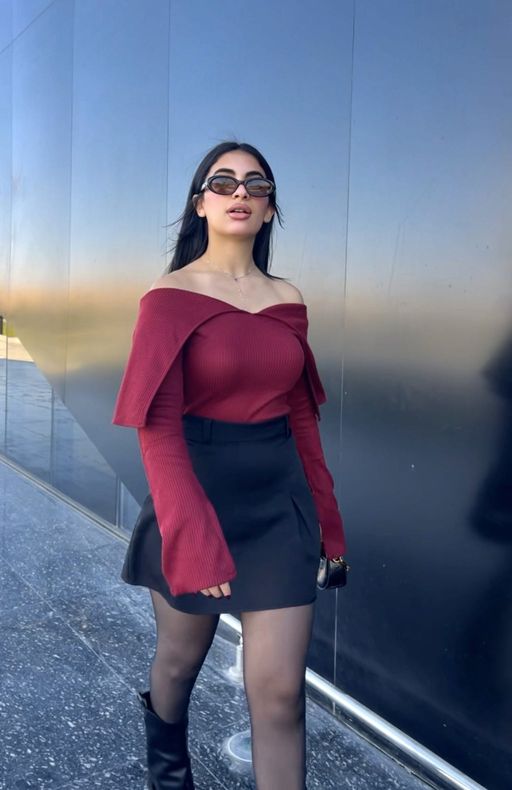 Kint Collar Top – Burgundy