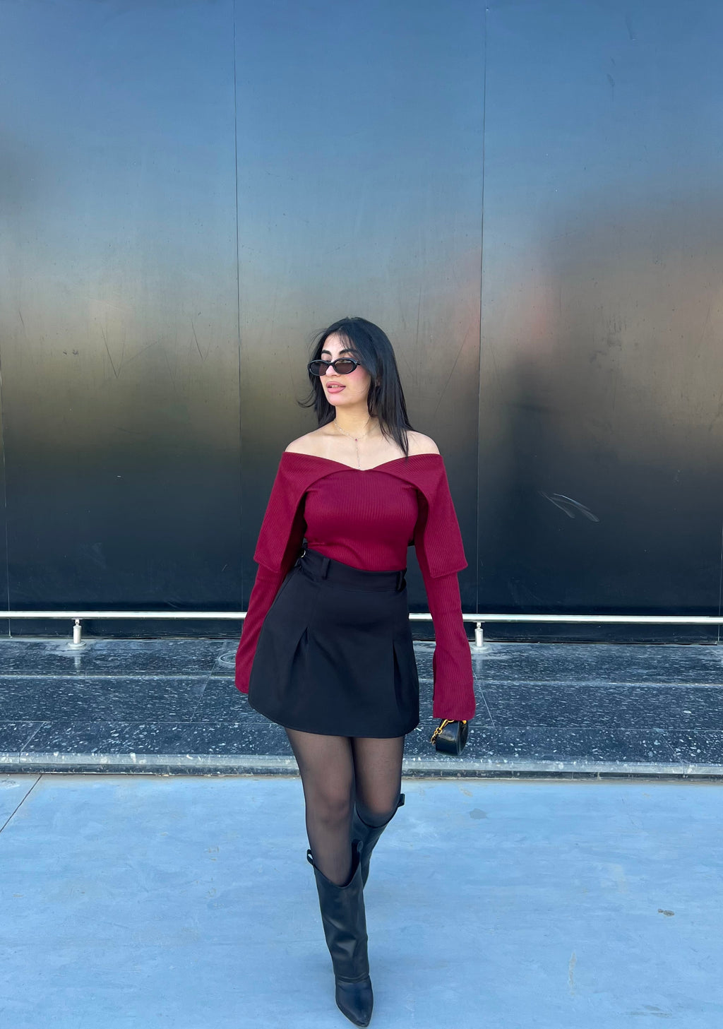 Kint Collar Top – Burgundy